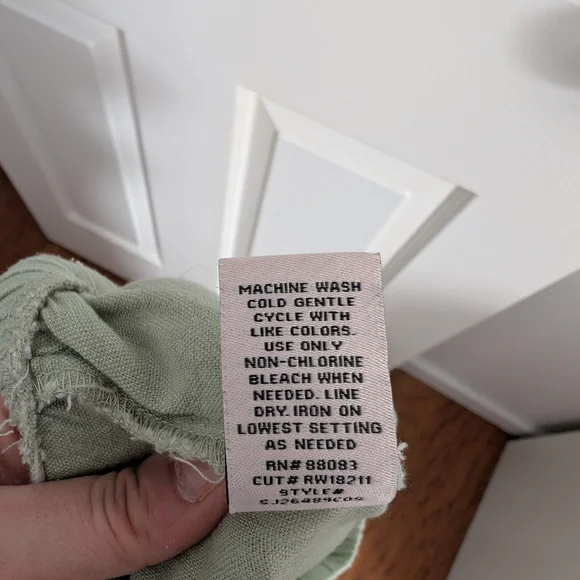 Sincerely Jules Women's Sage Green Linen Blend Elastic Waist Wide-Leg Pants - Picture 6 of 9